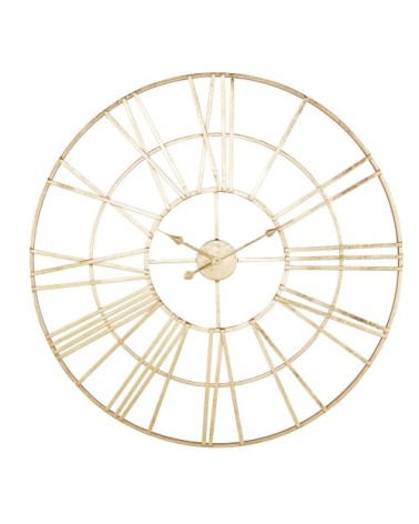 Horloge ronde en métal doré D100