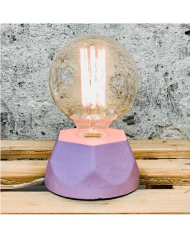 Lampe hexagone en béton rose fabrication artisanale