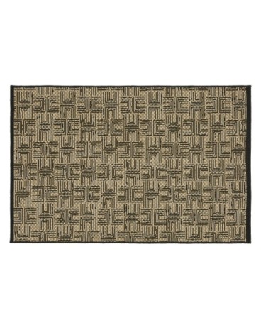 Tapis en polypropylène noir et beige 120x180