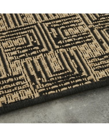 Tapis en polypropylène noir et beige 120x180