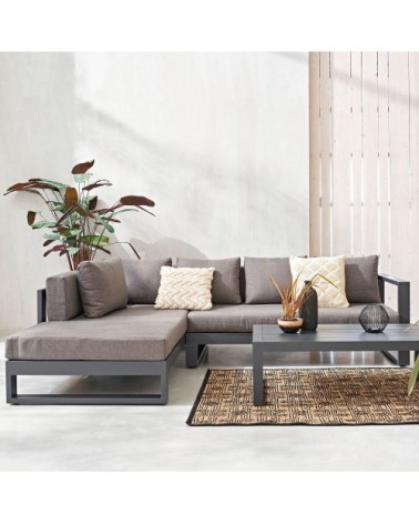 Tapis en polypropylène noir et beige 120x180