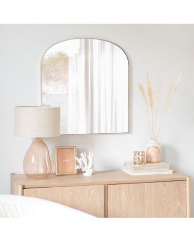 Miroir arche en métal doré 64x68