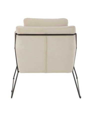 Fauteuil en velours beige cappuccino