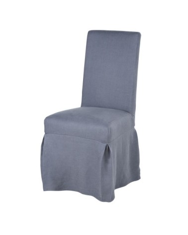 Housse de chaise longue en lin bleu gris, OEKO-TEX®