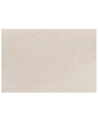 Set de table rectangulaire blanc motifs écrus