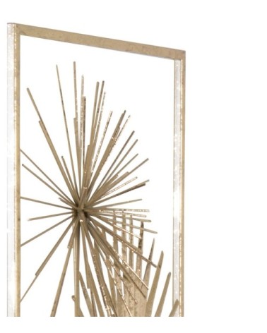 Diptyque palmes en métal doré 60x60