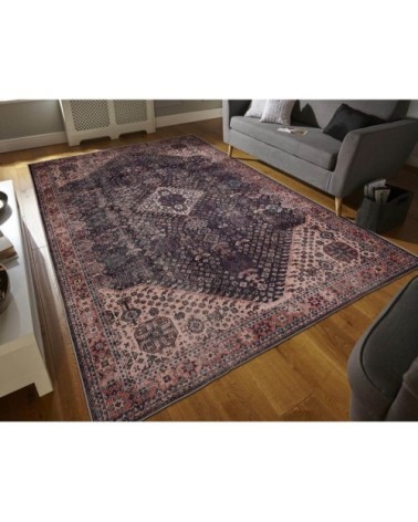 Tapis ethnique berbère en polyester graphite 120x180