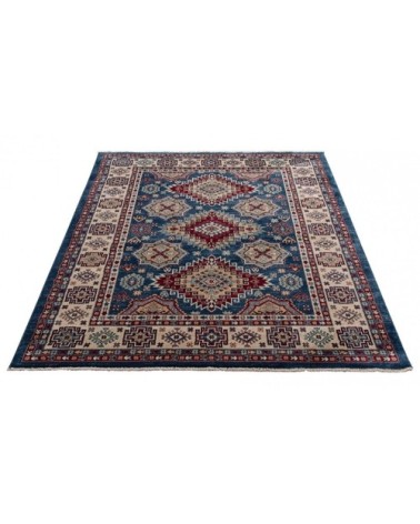 Tapis ethnique berbère en polyester bleu 140x200