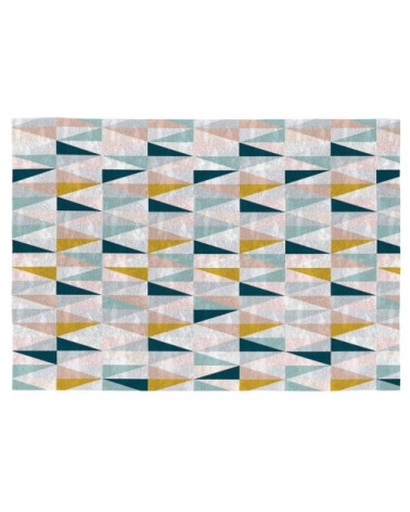 Tapis géométrique scandinave en polyester multicolore 120x170