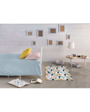 Tapis géométrique scandinave en polyester multicolore 120x170
