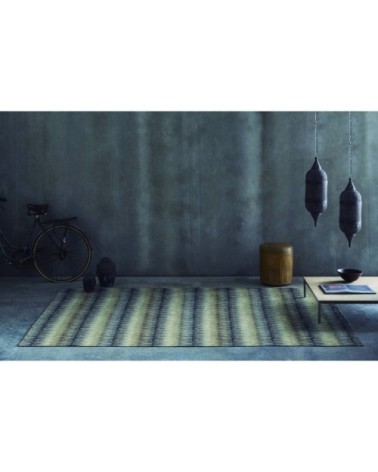 Tapis décoratif en coton en impression digital bleu 120x170