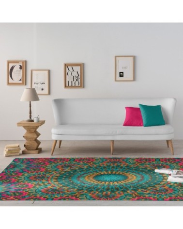 Tapis géométrique design en polyester multicolore 80x150