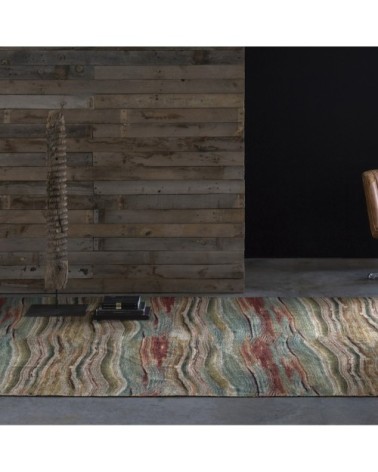 Tapis courbe contemporaine en polyester multicolore 80x150