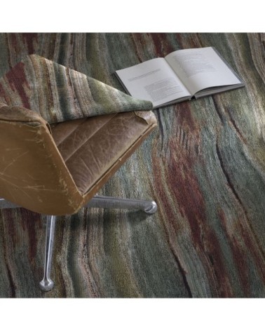 Tapis courbe contemporaine en polyester multicolore 80x150