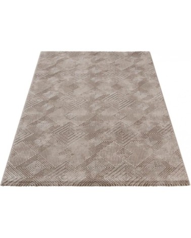 Tapis géométrique design en polyester beige 80x150