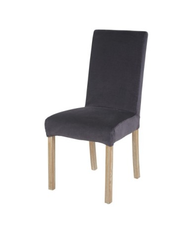 Housse de chaise en coton gris anthracite, OEKO-TEX®