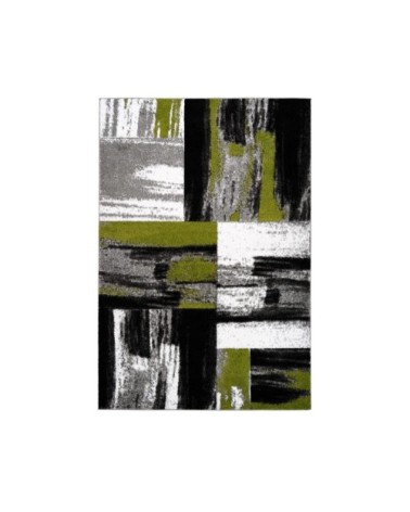 Tapis rayé design en polypropylène vert 80x150