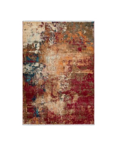 Tapis rayé vintage en polypropylène rouge 120x170