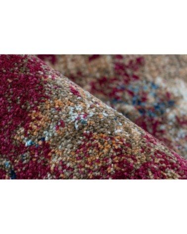 Tapis rayé vintage en polypropylène rouge 120x170