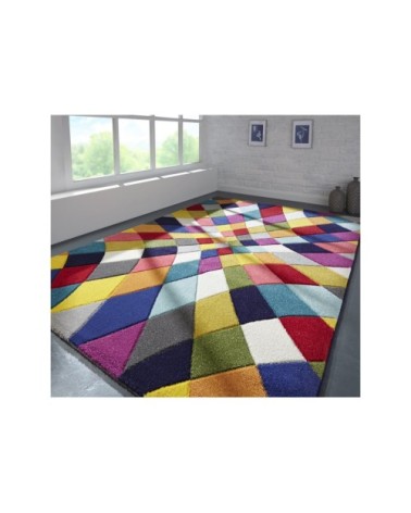 Tapis  design en polypropylène multicolore 80x150