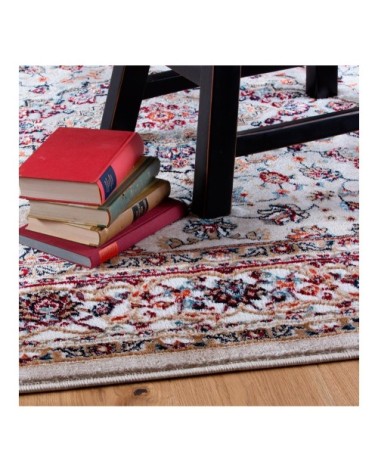 Tapis ethnique orientale en polyester beige 160x230