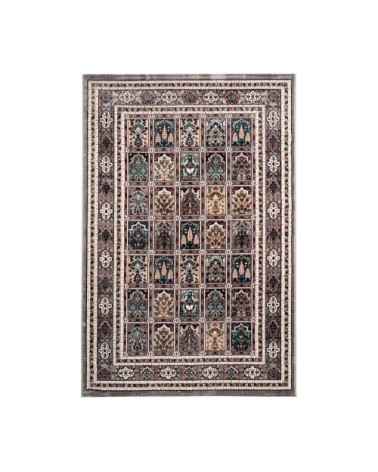Tapis ethnique orientale en polyester gris 160x230