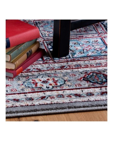 Tapis ethnique orientale en polyester gris 160x230