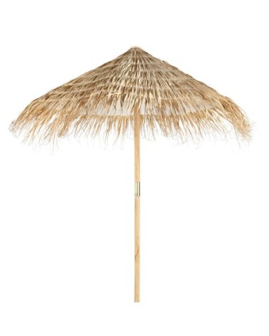 Parasol en sapin et fibre végétale tressée