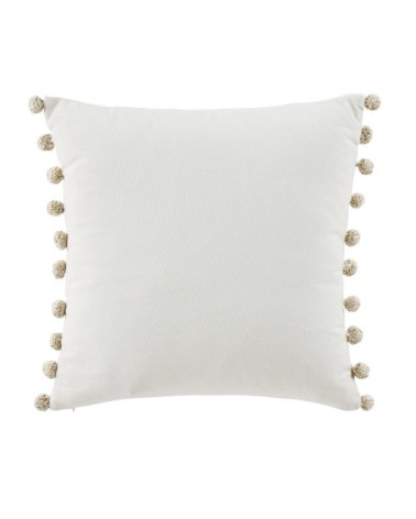 Coussin broderie coquillage beige et écru 45x45