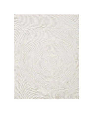 Déco murale coquillage en bois de manguier blanc 92x122