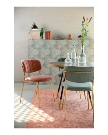 Chaise de repas tissu rose