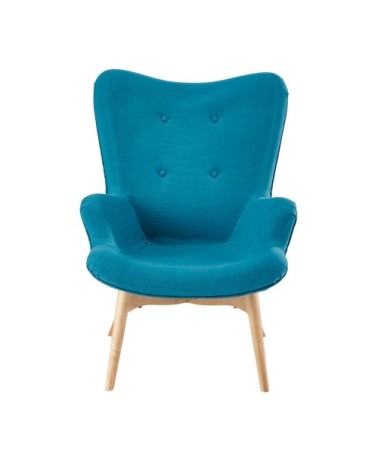 Fauteuil style scandinave bleu pétrole