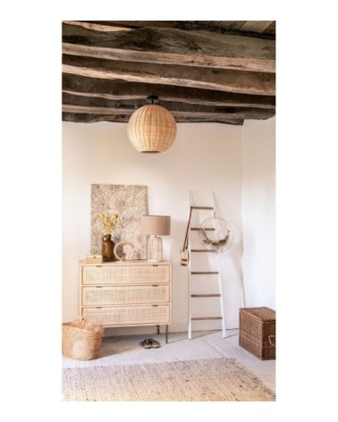 Déco murale couronne en métal doré et éléments séchés D43