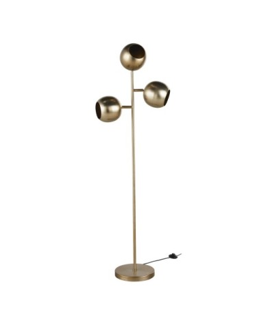 Lampadaire 3 globes en métal doré H160