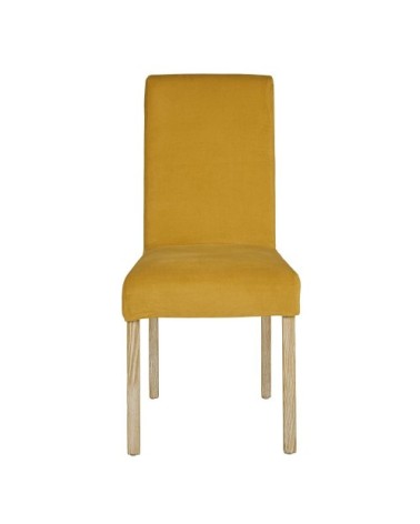 Housse de chaise en velours jaune moutarde, OEKO-TEX®