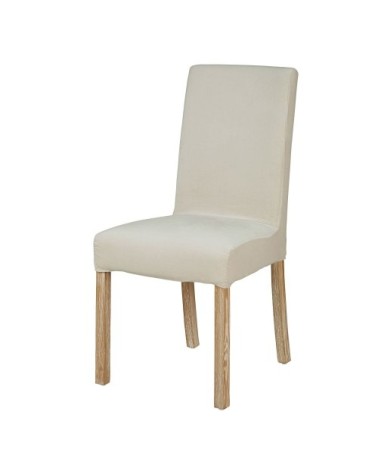 Housse de chaise en velours beige, OEKO-TEX®