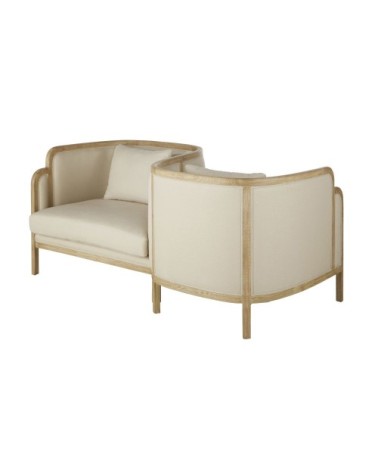 Fauteuil double en lin beige