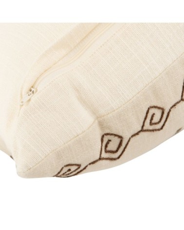 Coussin en coton brodé imprimé tropical 45x45