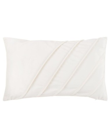 Housse de coussin en velours plissé écru 40x40