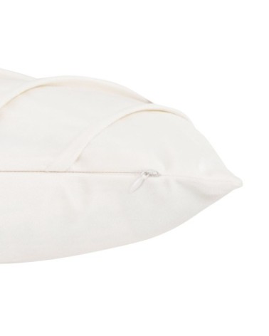 Housse de coussin en velours plissé écru 40x40