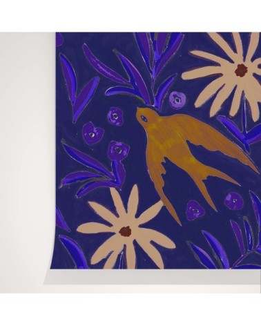 Rouleau de papier peint imprimé oiseau sauvage