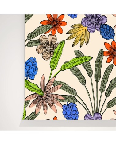 Rouleau de papier peint imprimé fleuri