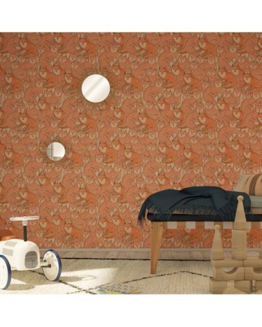 Rouleau de papier peint imprimé renards