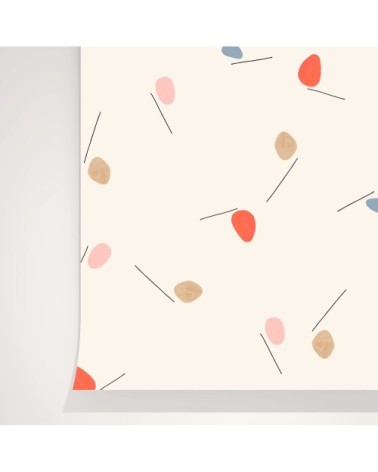 Rouleau de papier peint imprimé géométrique