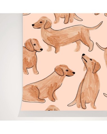 Rouleau de papier peint imprimé petits chiens