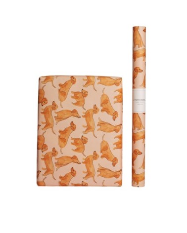 Papier cadeau imprimé chiens teckels