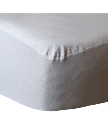 Protège matelas en coton bonnet 30 cm 160 gr/ blanc 120x190 cm