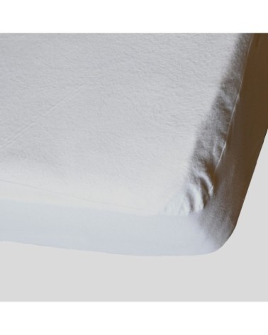 Protège matelas en coton bonnet 30 cm 160 gr/ blanc 120x190 cm