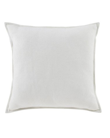 Coussin en chenille blanc uni 60x60