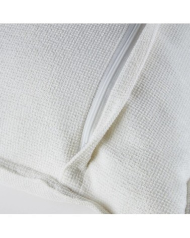 Coussin en chenille blanc uni 60x60